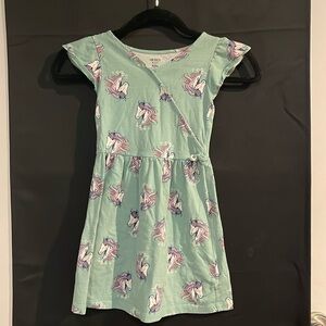 3/$20 Carter's Girls Unicorn Print Dress Size 6/6X Mint Green Skater Dress‎